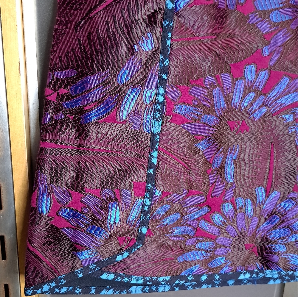 J.Crew • Vibrant GORGEOUS Floral Jacquard Neon Purple Blue Mini Pencil Skirt 12 - Picture 7 of 17